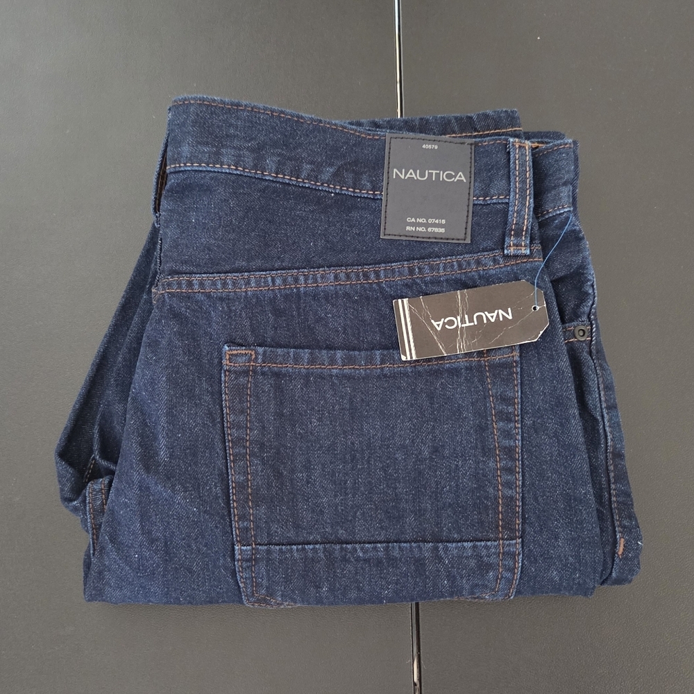 Nautica Straight Fit Dark Blue Men's Jeans - Size 34x32